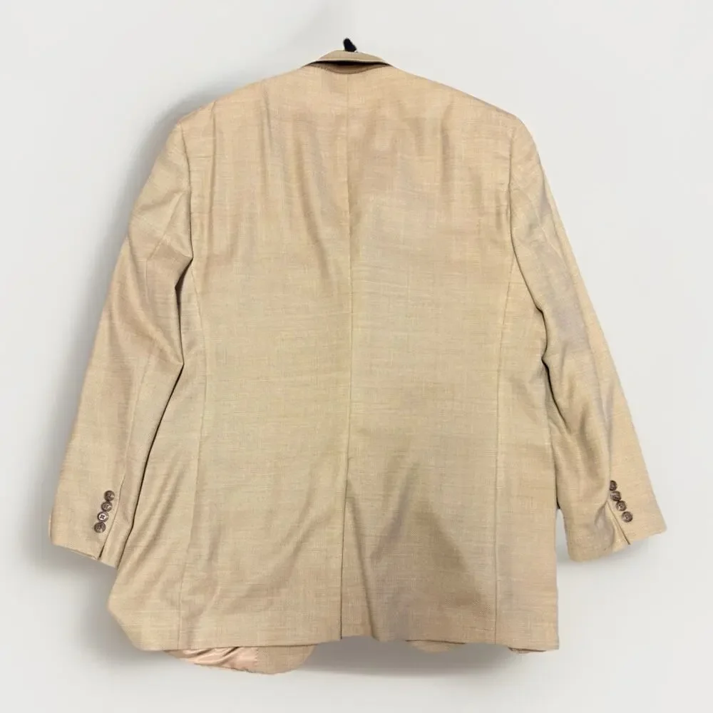 Jos A Bank Gordon Model Sport Coat 46L Gold Wool Silk Blend Vintage 90s-2000s